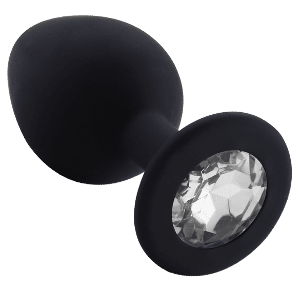Rosebud Silicone Anal Plug medium Black - Clear