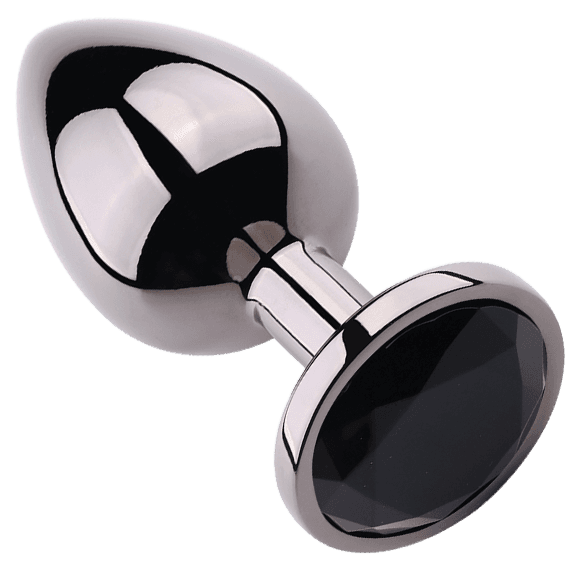 Rosebud Anal Plug Small Black Metallic - Black