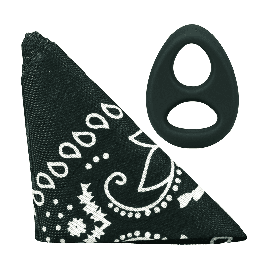 The Code - Silicone Cockring with Bandana - Hunter Green