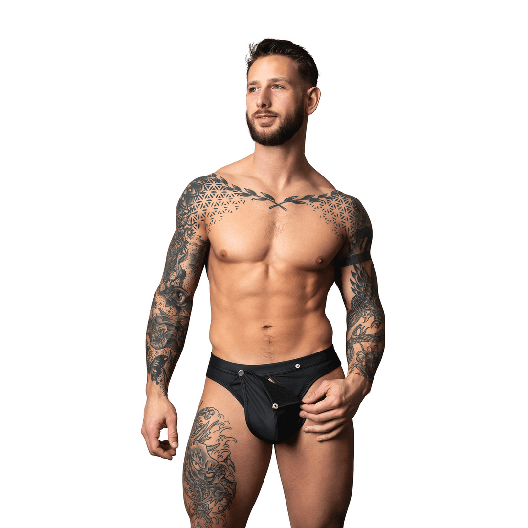 Snap Off Thong - L/XL - Black