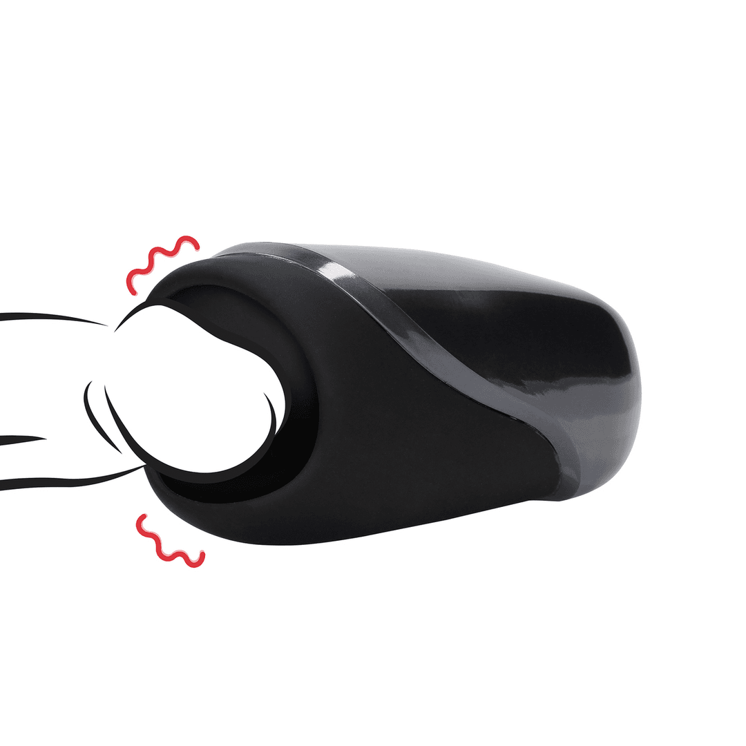 Vibrating Masturbator Sleeve - Licorice Black