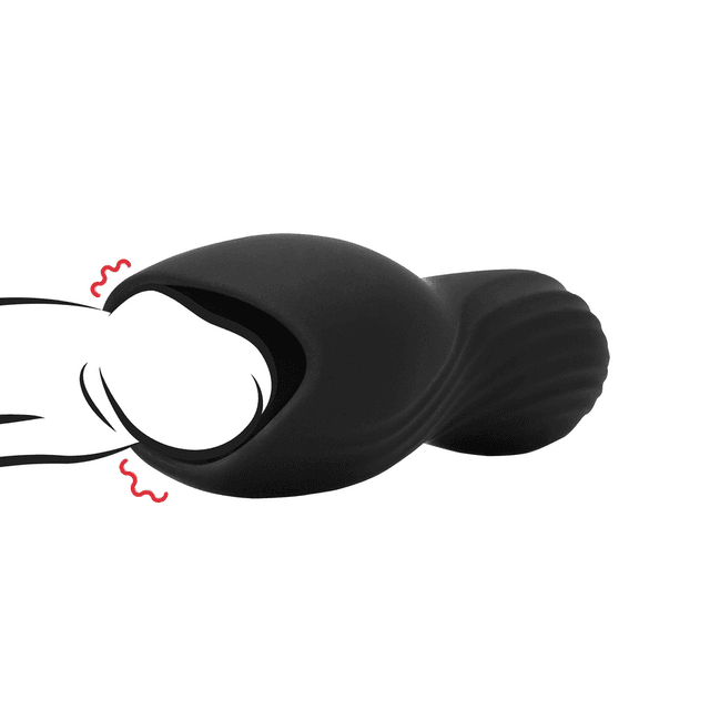 Vibrating Masturbator Sleeve - Licorice Black