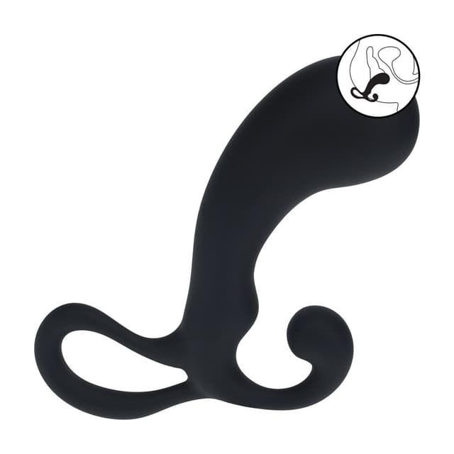Bulb with Loop Silicone Prostate Massager - S - Black