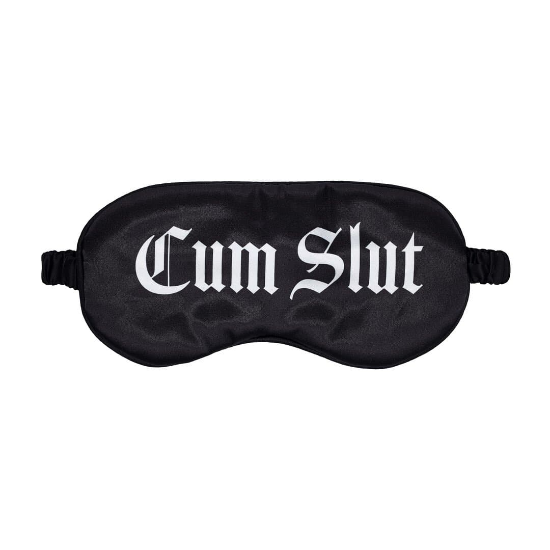 Cum Slut - Printed Satin Mask - Black