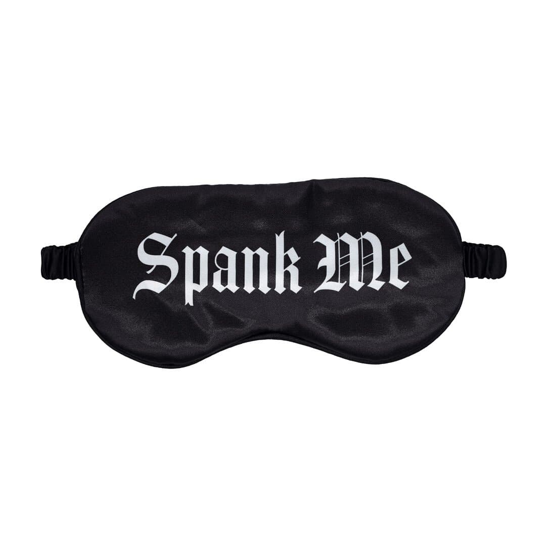 Spank Me - Printed Satin Mask - Black