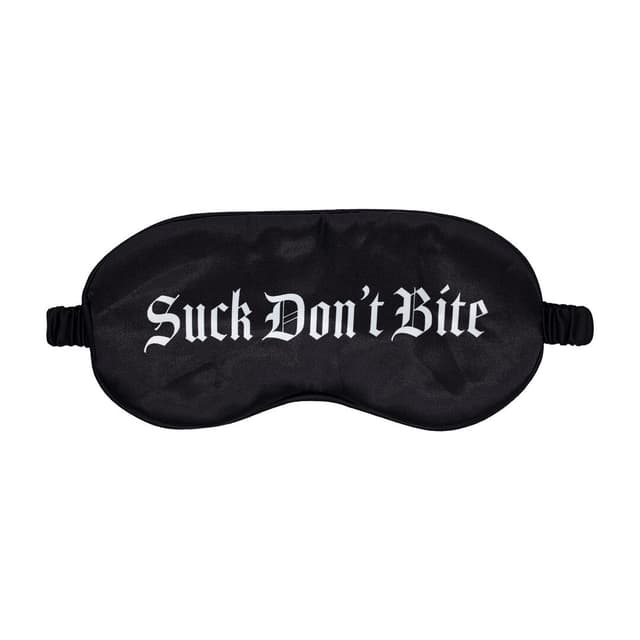 Suck Don't Bite - Printed Satin Mask - Black
