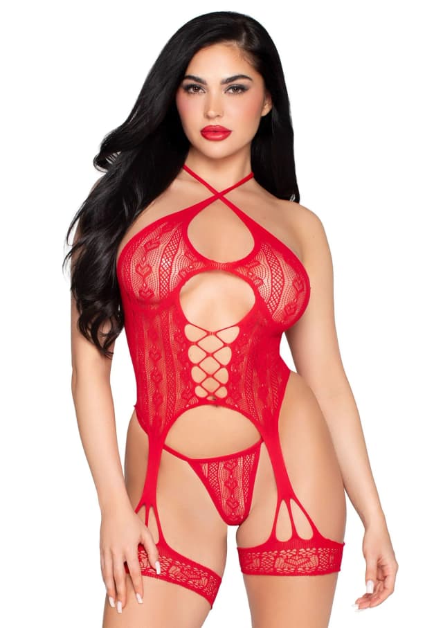 Halter Cami Garter and G-String