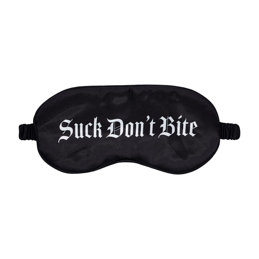 Suck Don't Bite - Printed Satin Mask - Black